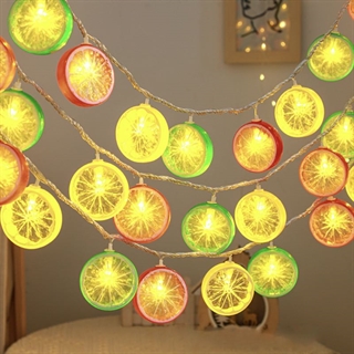 LED lyskæde med farverige citroner - 1,5 m 10 lys